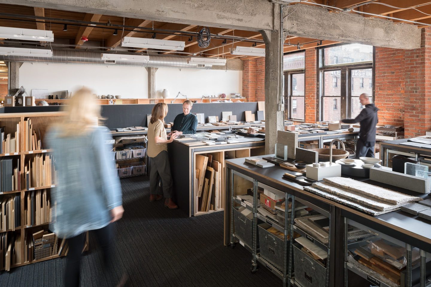 Olson Kundig designs own office interior with cityscape timber table